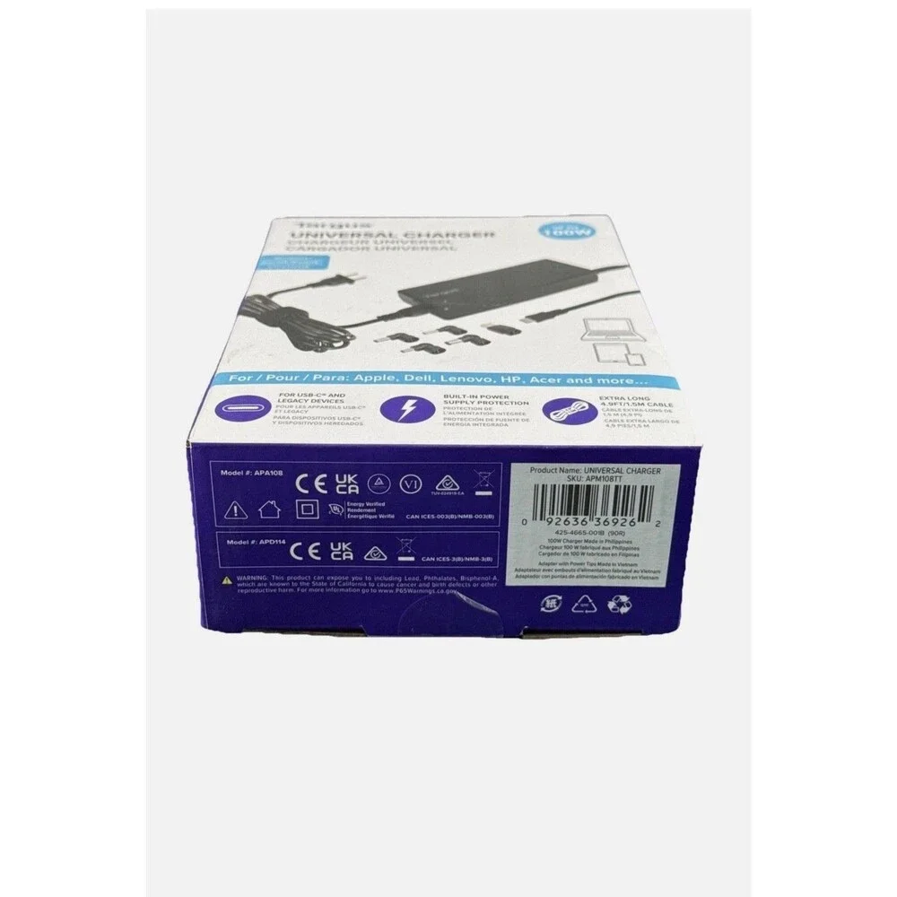 Targus APA108US 100W Universal Laptop Charger AC Adapter w/ Tips Open Box